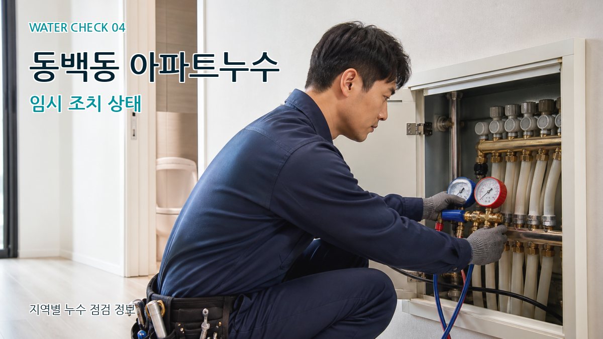 동백동 아파트누수 임시 조치 상태