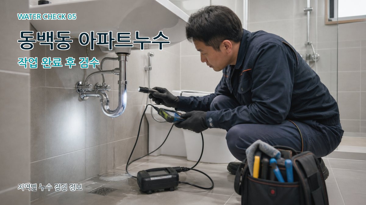 동백동 아파트누수 작업 완료 후 검수
