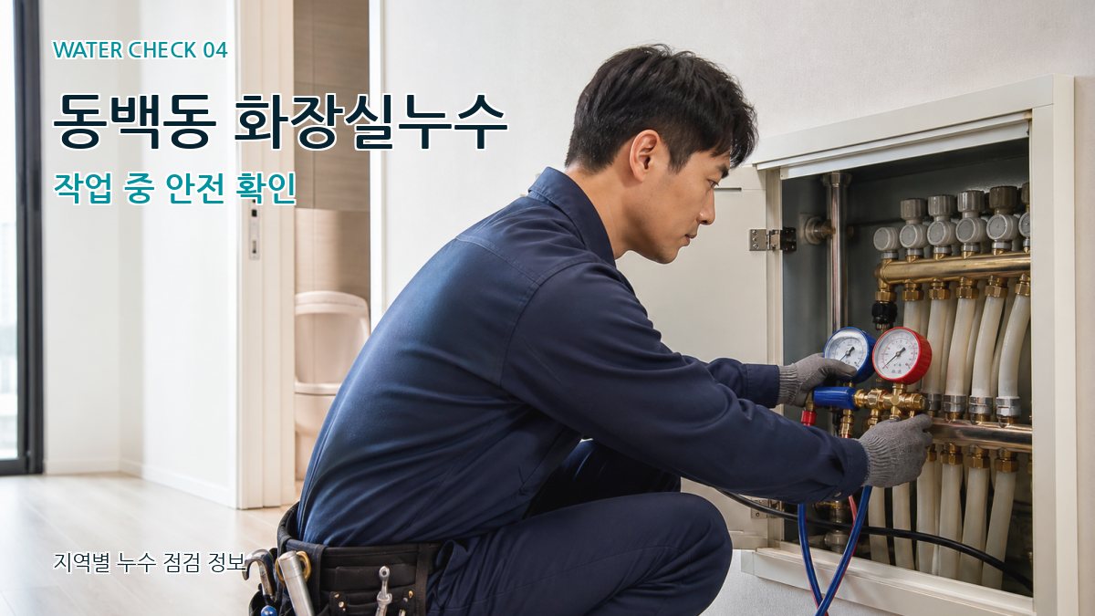 동백동 화장실누수 작업 중 안전 확인