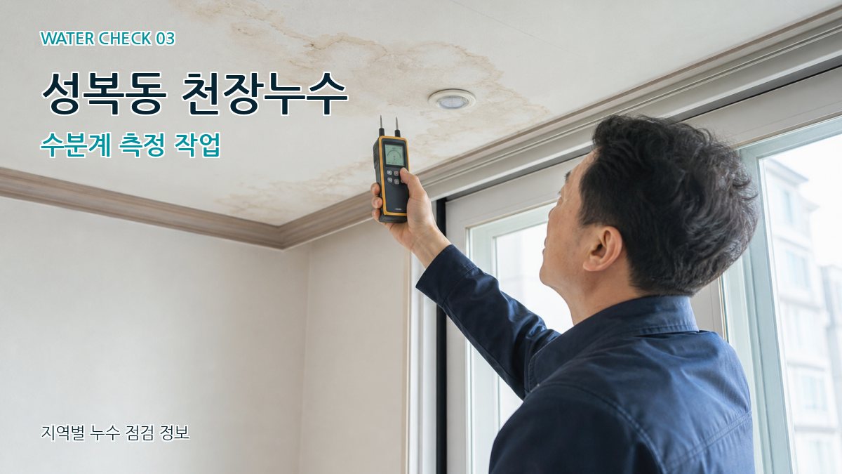 성복동 천장누수 수분계 측정 작업