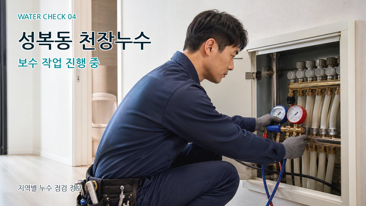 성복동 천장누수 보수 작업 진행 중