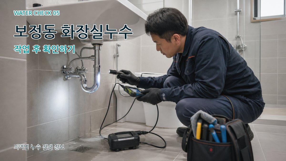 보정동 화장실누수 작업 후 확인하기