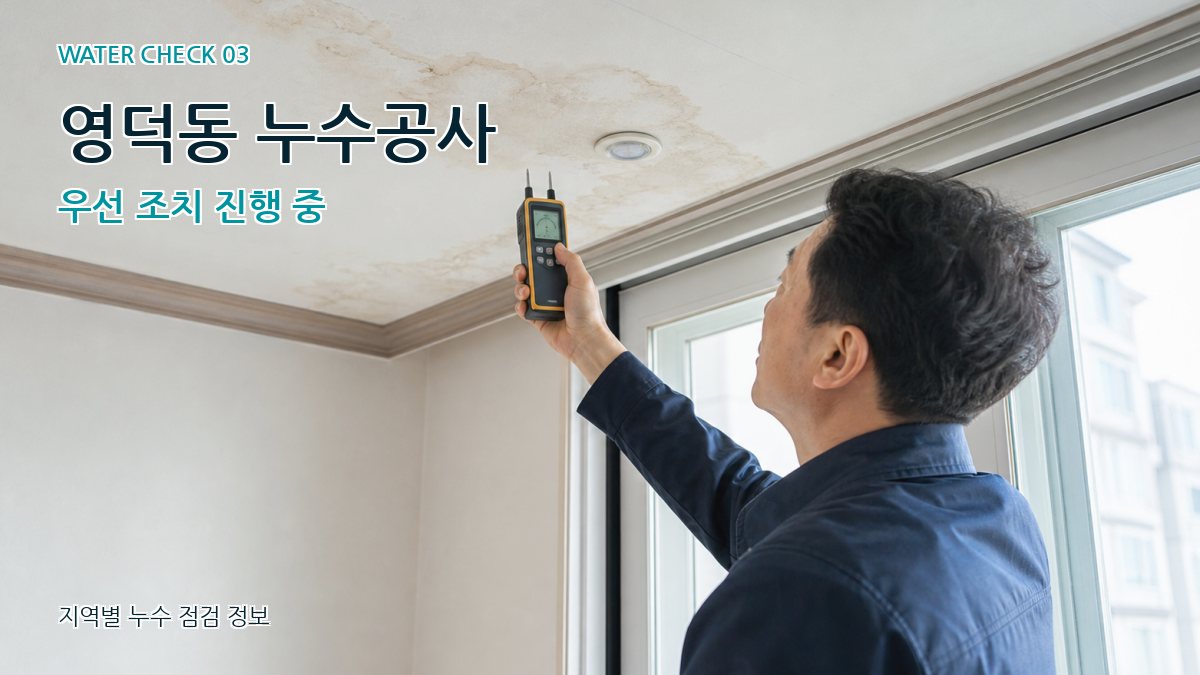 영덕동 누수공사 우선 조치 진행 중