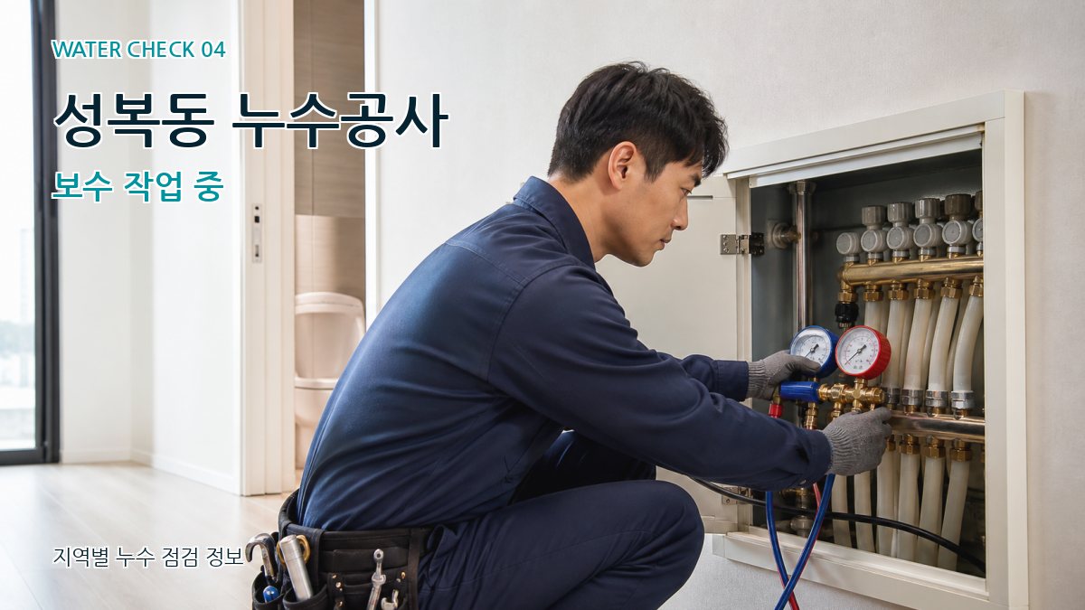 성복동 누수공사 보수 작업 중