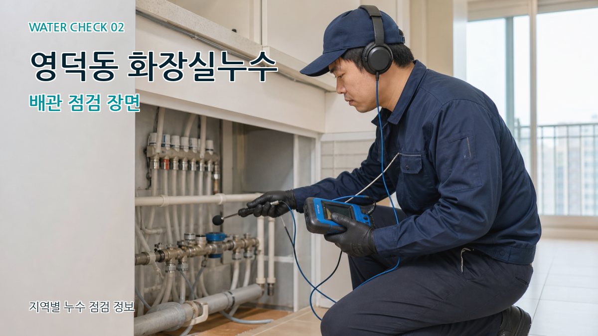 영덕동 화장실누수 배관 점검 장면