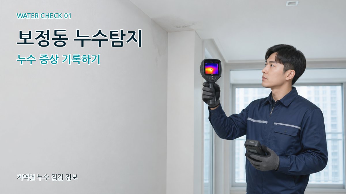 보정동 누수탐지 누수 증상 기록하기