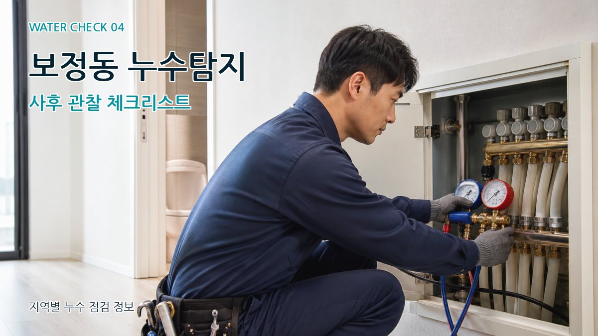 보정동 누수탐지 사후 관찰 체크리스트