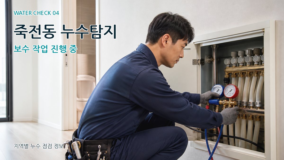 죽전동 누수탐지 보수 작업 진행 중