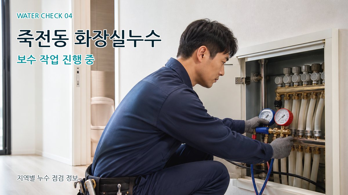 죽전동 화장실누수 보수 작업 진행 중